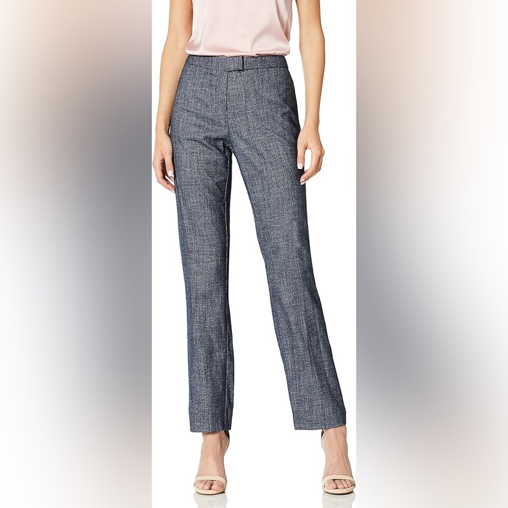 Jones NY Pants Sz 12 SYDNEY Gray Office Career Closet Staple Stretch Comfort - Picture 3 of 10